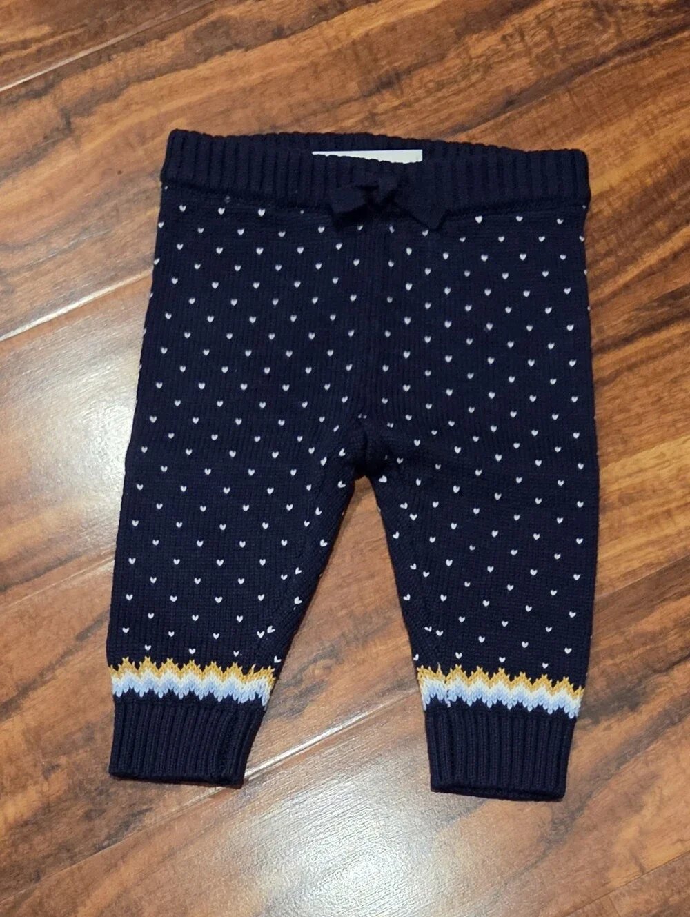 Janie and Jack NWT 3-6 months white/yellow/navy fair isle sweater and pants set